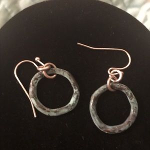 Patina and Silver Tone Earrings NWOT